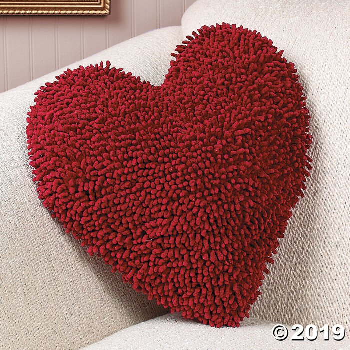 Red Heart Chenille Pillow