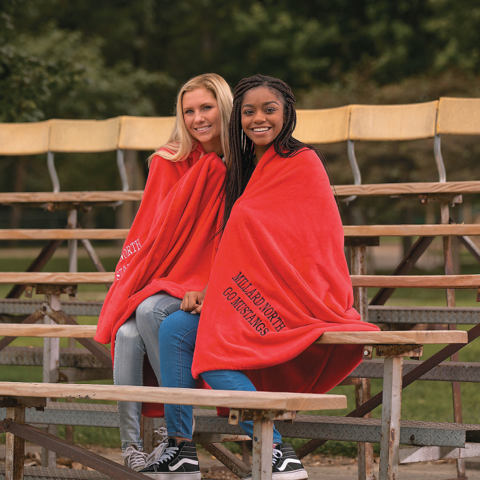 Personalized Red Stadium Blanket with Black Embroidery (1 Piece(s))