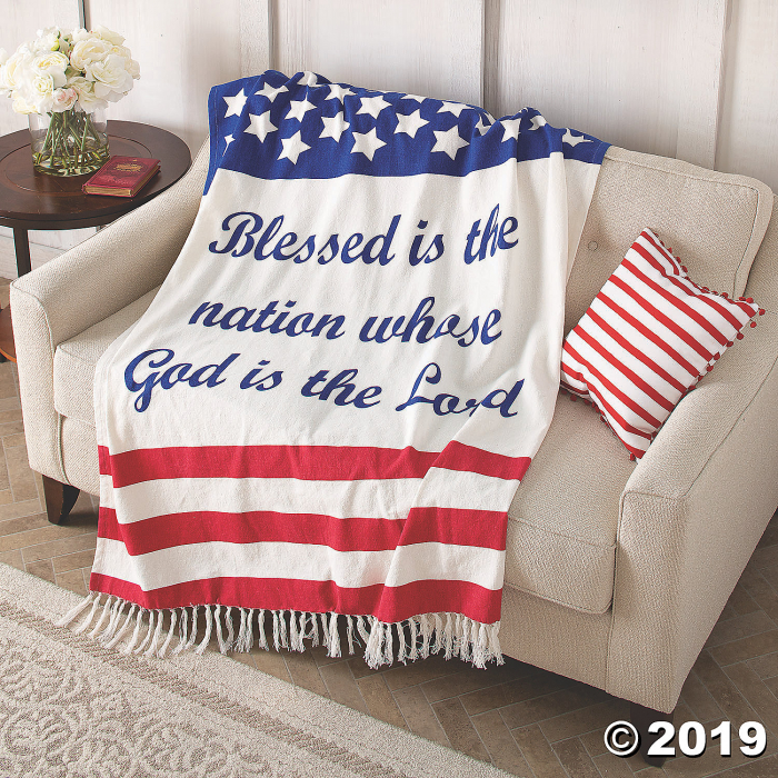 Religious Patriotic Throw Blanket (1 Piece(s))
