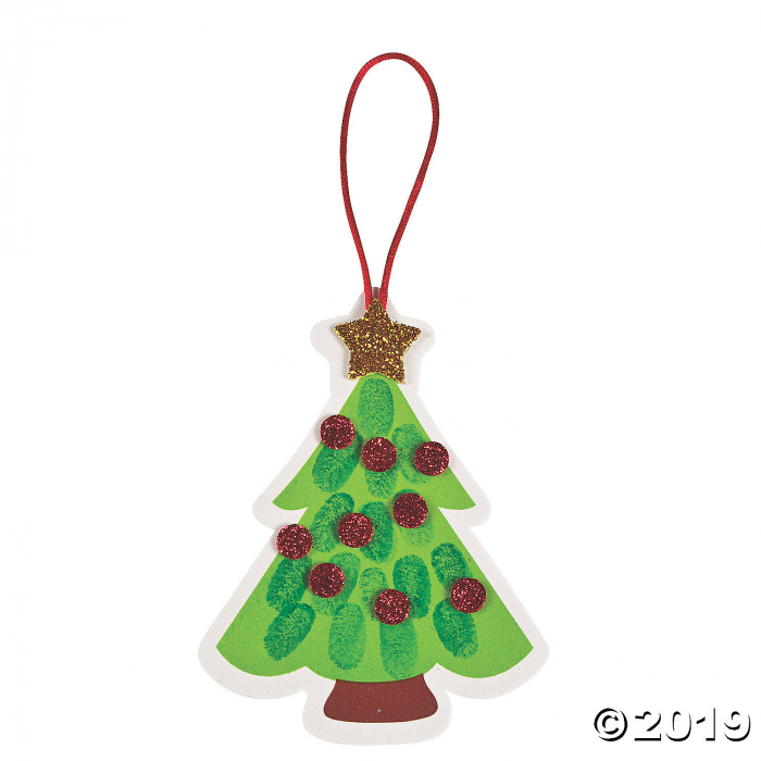 Thumbprint Christmas Tree Ornament Craft Kit (Makes 12)