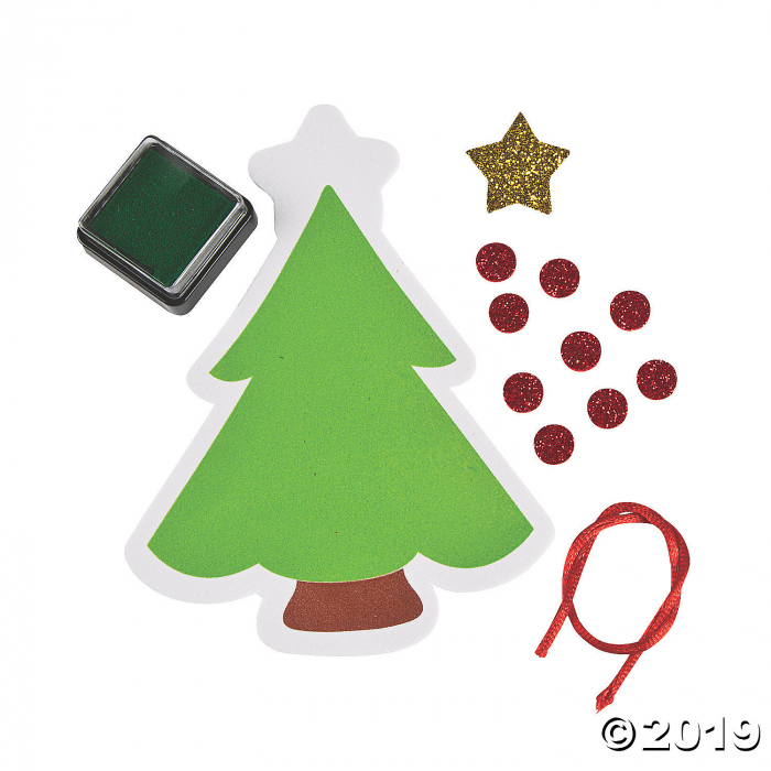 Thumbprint Christmas Tree Ornament Craft Kit (Makes 12)