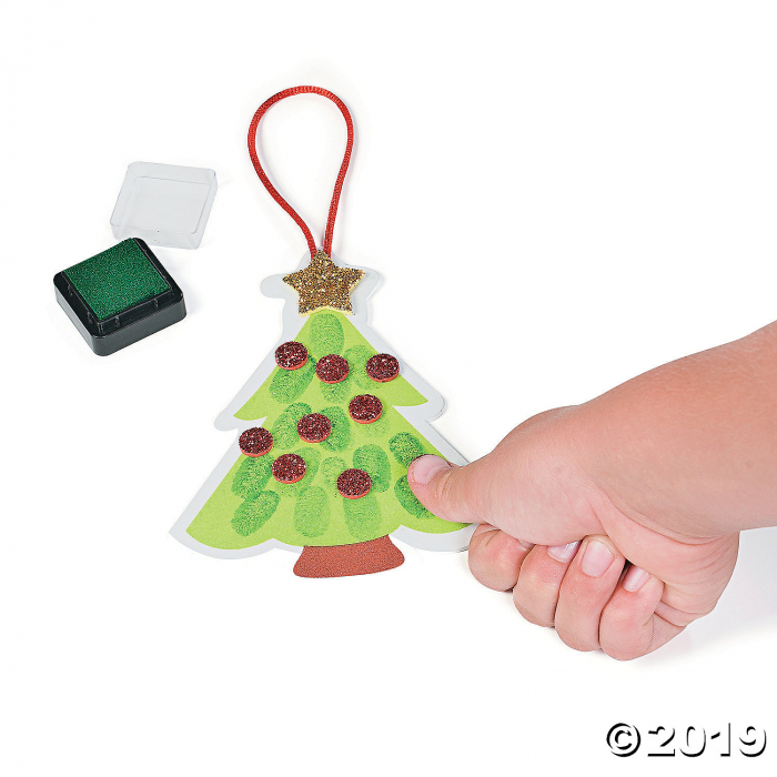 Thumbprint Christmas Tree Ornament Craft Kit (Makes 12)