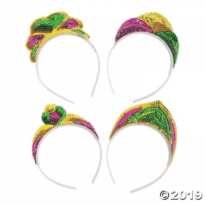 Sequin Mardi Gras Tiaras (Per Dozen)