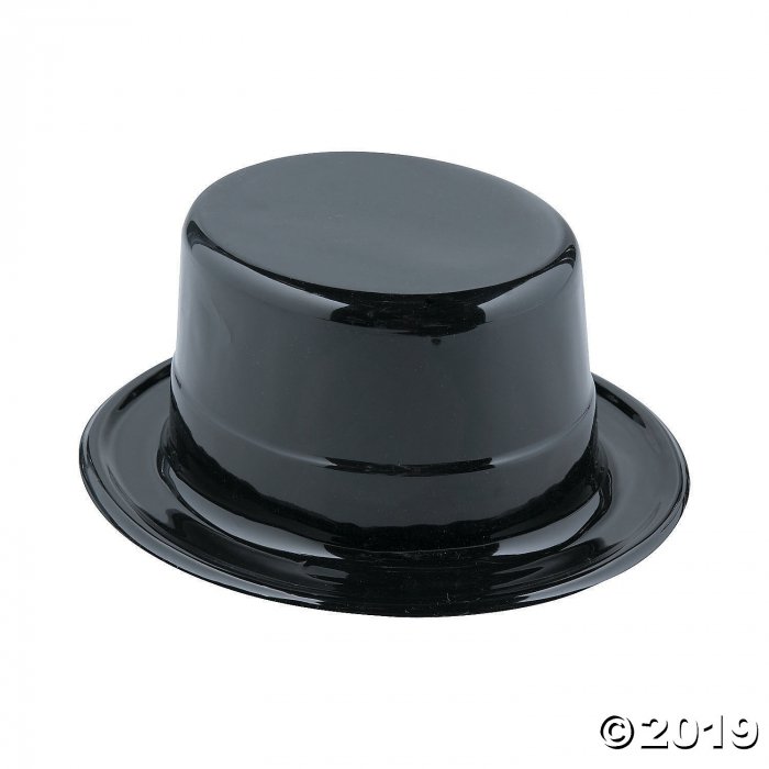 Adult's Black Top Hats (Per Dozen)