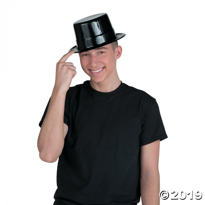 Adult's Black Top Hats (Per Dozen)