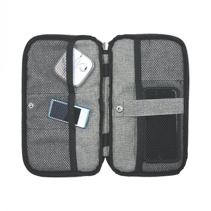 Personalized Grey Electronics Travel Organizer (1 Piece(s))