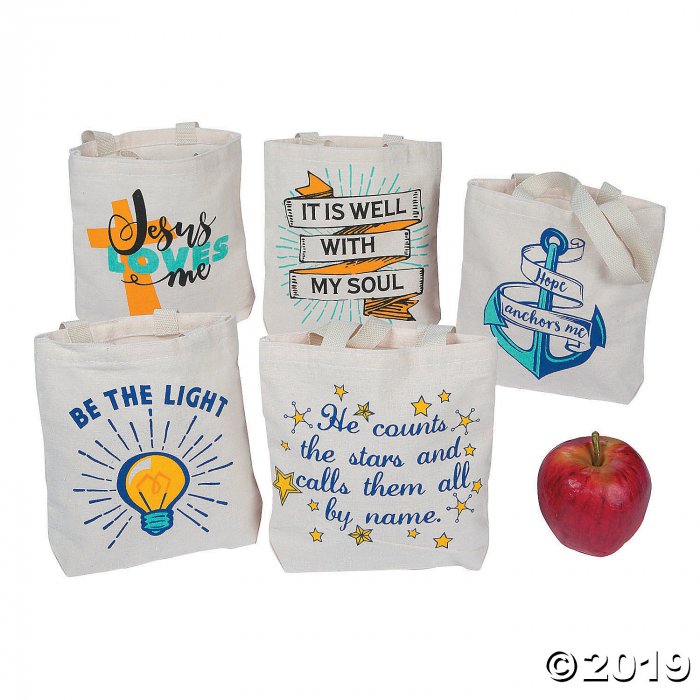 Small Religious Canvas Tote Bag Assortment (50 Piece(s))