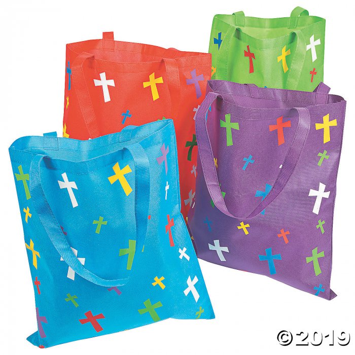 Large Religious Cross Tote Bags (Per Dozen)