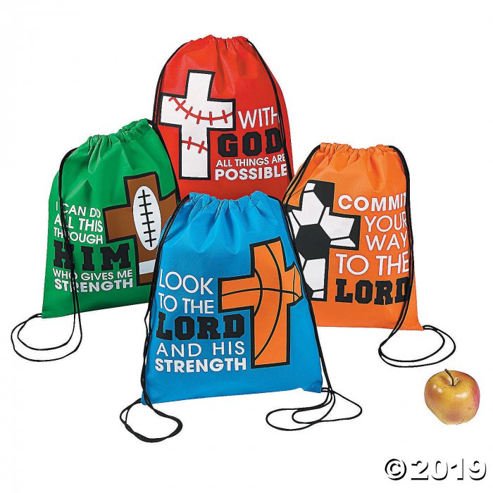 Medium Sports VBS God's Team Drawstring Bags (Per Dozen)