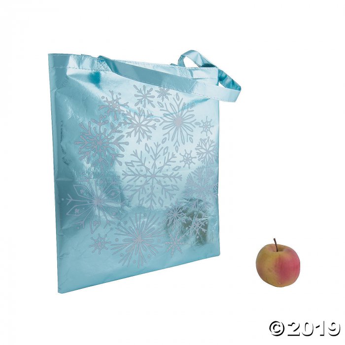 Metallic Snowflake Tote Bags (Per Dozen)