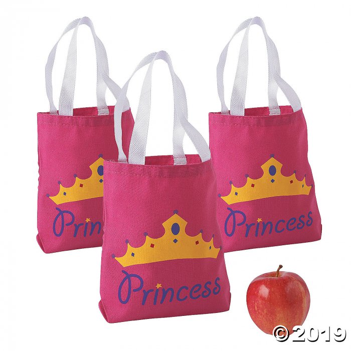 Mini Princess Canvas Tote Bags (Per Dozen)