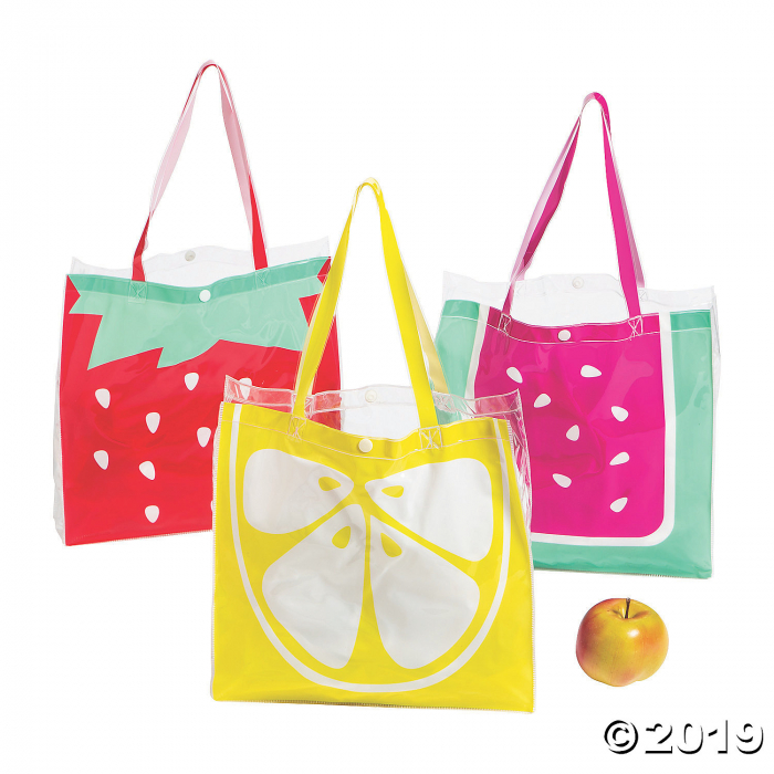 Large Transparent Fruit Tote Bags (Per Dozen)