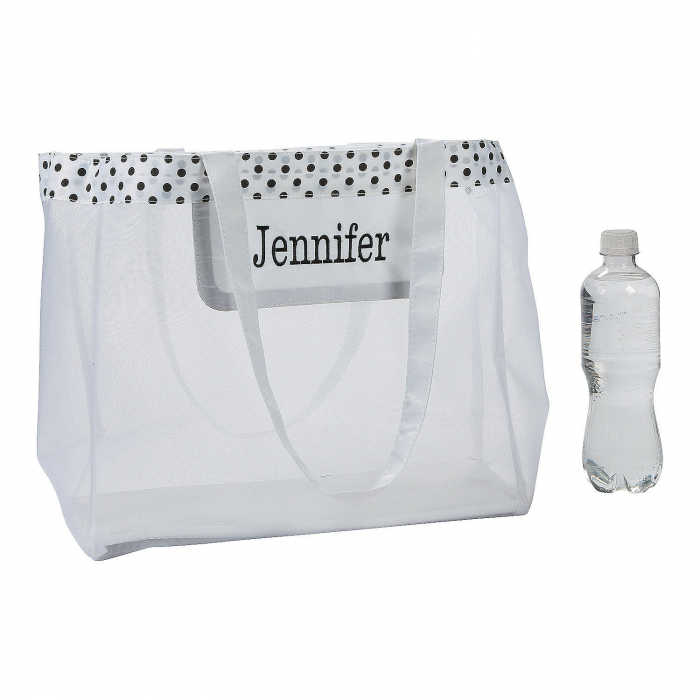 Personalized Large White Mesh Tote Bag (1 Piece(s))
