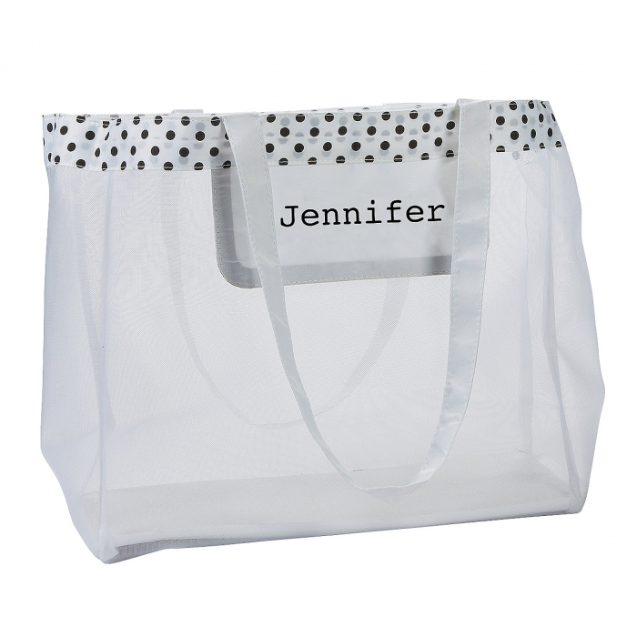 Personalized Large White Mesh Tote Bag (1 Piece(s))