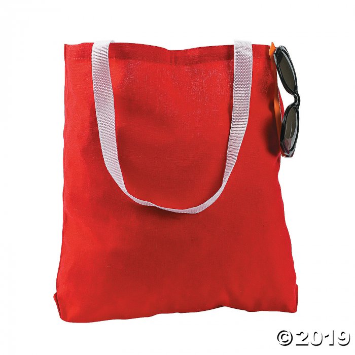 Medium Red Canvas Tote Bags (Per Dozen)