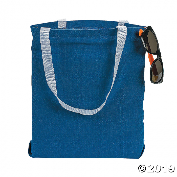Medium Blue Canvas Tote Bags (Per Dozen)
