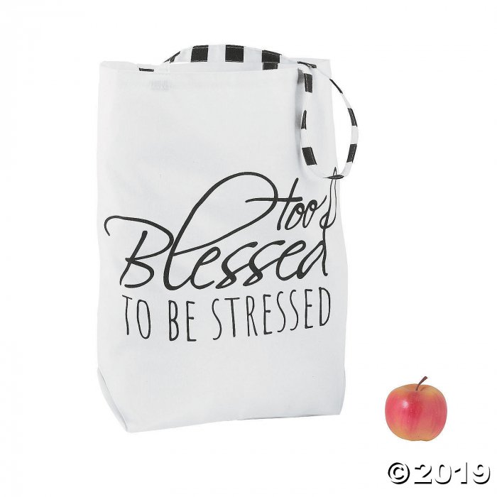 Too Blessed to Be Stressed Large Canvas Tote Bag (1 Piece(s))