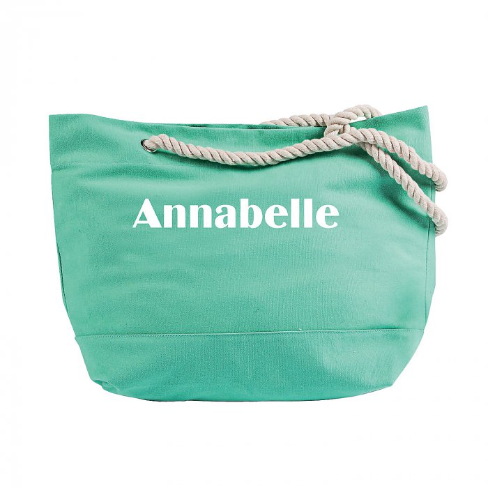 Personalized Mint Green Tote Bag with Rope Handles (1 Piece(s))