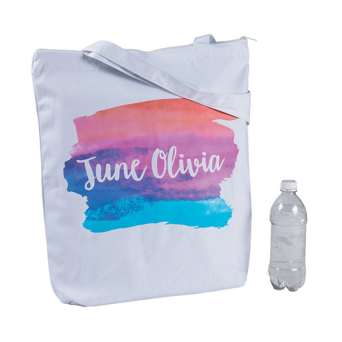 Personalized Watercolor Print Tote Bag (1 Piece(s))