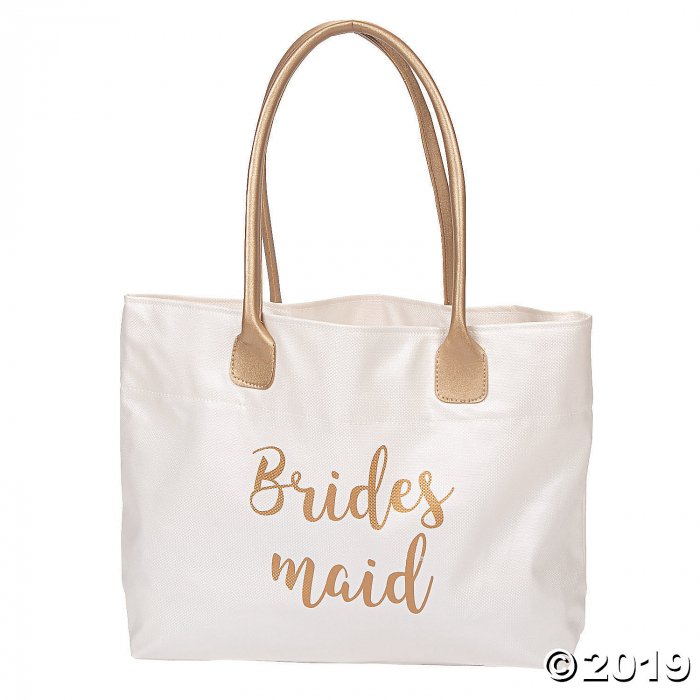 Lillian Rose Large White & Gold Bridesmaid Tote Bag