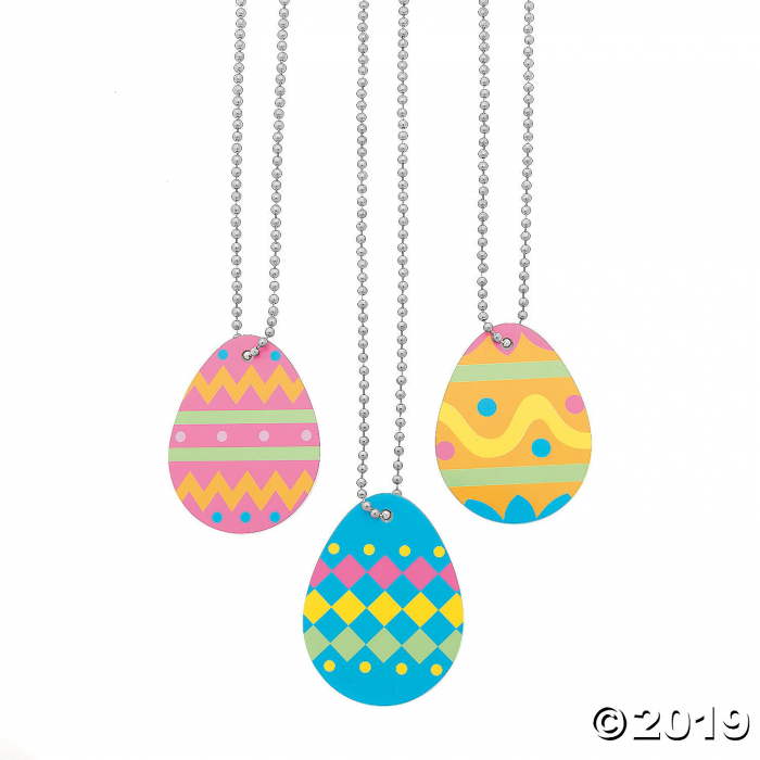 Easter Egg Dog Tag Necklaces (Per Dozen)