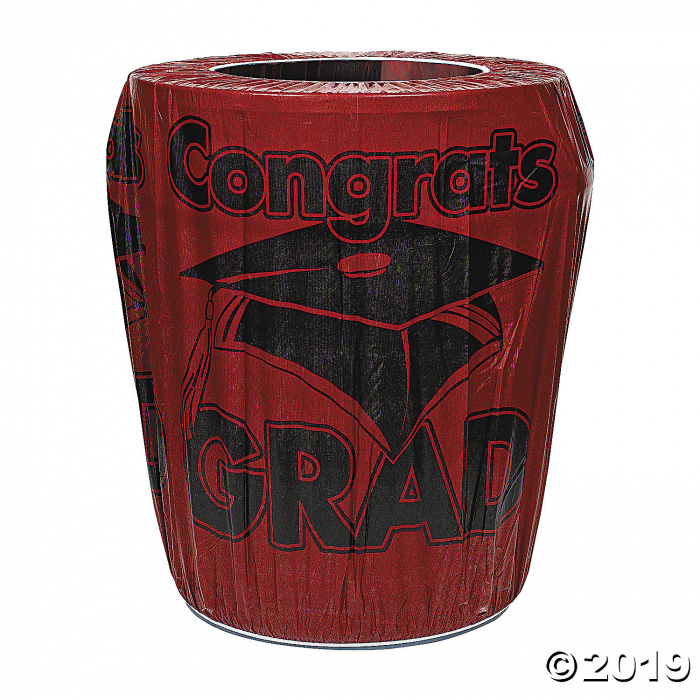 Burgundy Congrats Grad Graduation Plastic Trash Can Cover Burgundy Congrats Grad Graduation Plastic Trash Can Cover