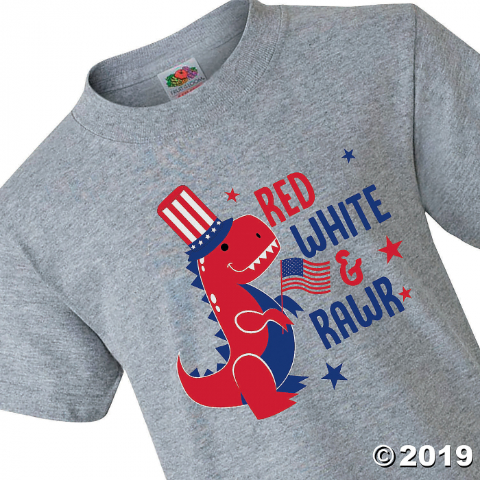 Red, White & Rawr Youth T-Shirt - Small (1 Piece(s))