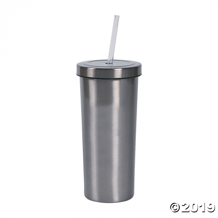 Stainless Steel Tumbler with Straw (1 Piece(s)) | GlowUniverse.com