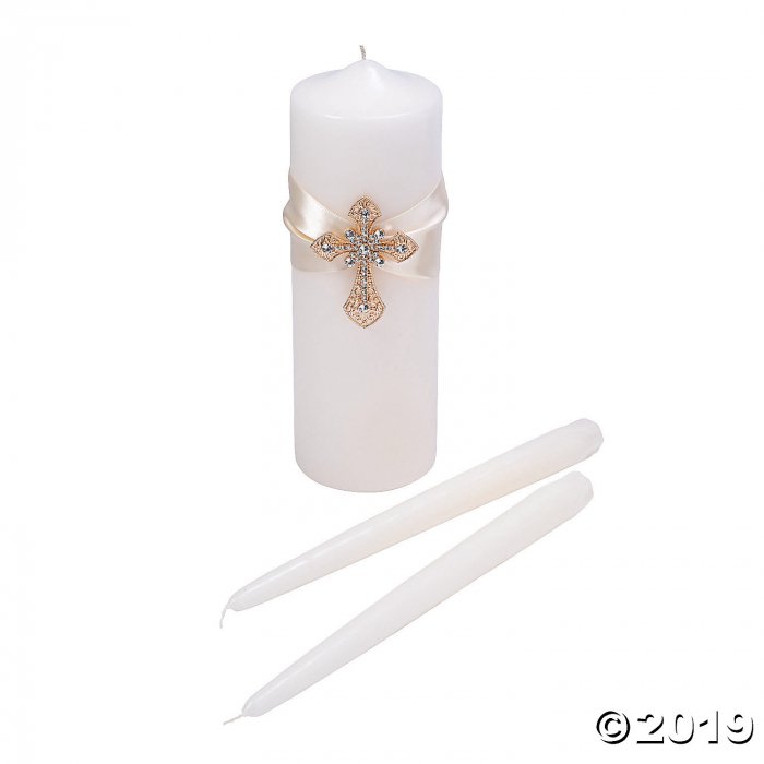 Lillian Rose Ivory Gold Cross Unity Candle Set (1 Set(s))