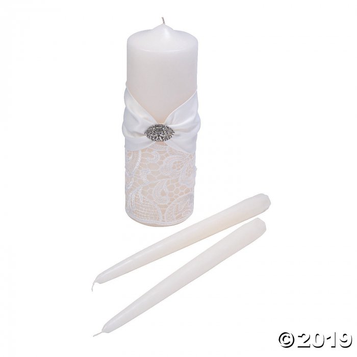 Lillian Rose Cream Lace Unity Candle Set (1 Set(s))