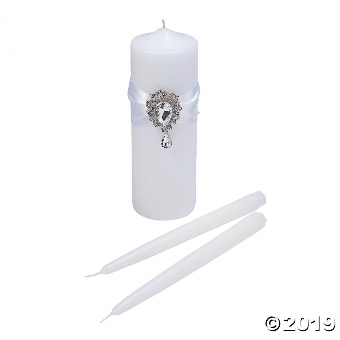 Lillian Rose White Jeweled Unity Candle Set (1 Set(s)) Lillian Rose White Jeweled Unity Candle Set (1 Set(s))