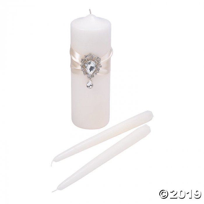 Lillian Rose Ivory Jeweled Unity Candle Set (1 Set(s))