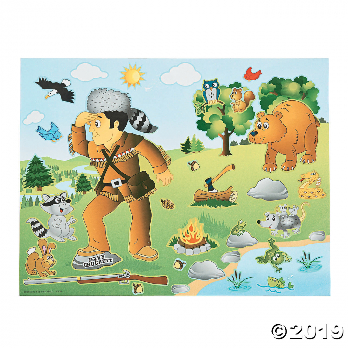 Davy Crockett Sticker Scenes (Makes 12)