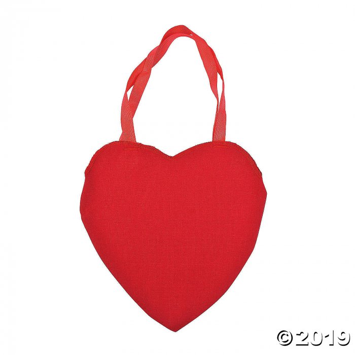 Large Heart-Shaped Canvas Tote Bags (Per Dozen)