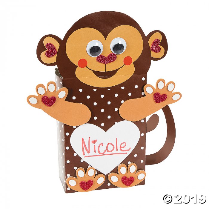 Monkey Valentine Card Holder Craft Kit - Makes 12