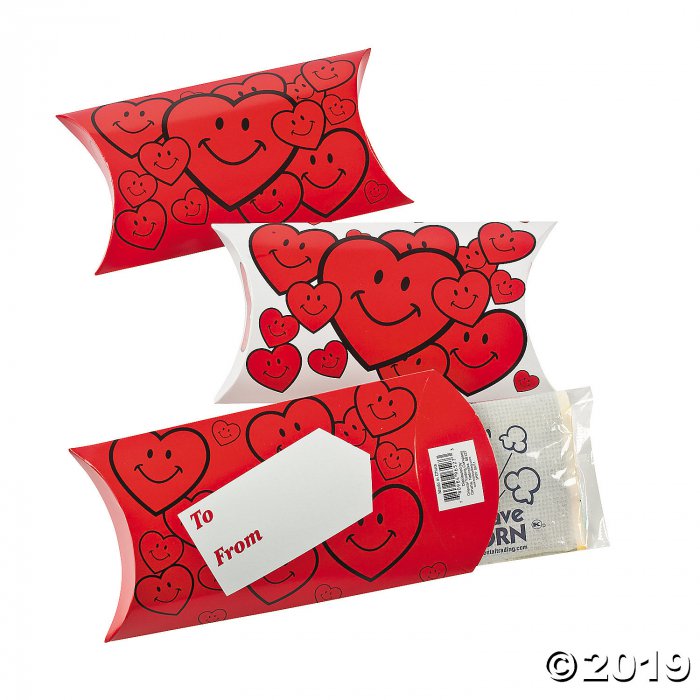 Mini Popcorn Bags in Valentine Treat Boxes (Per Dozen)