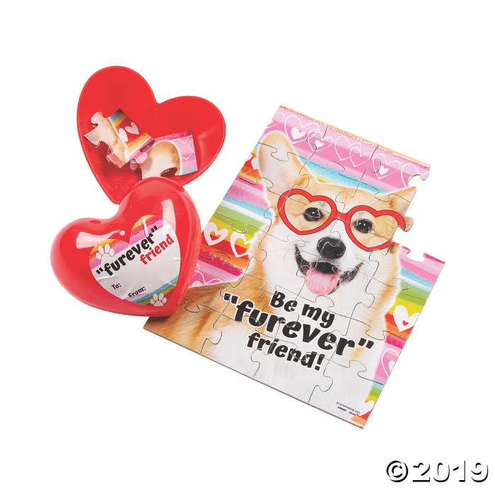 Valentine Puzzles in Heart Containers (Per Dozen)