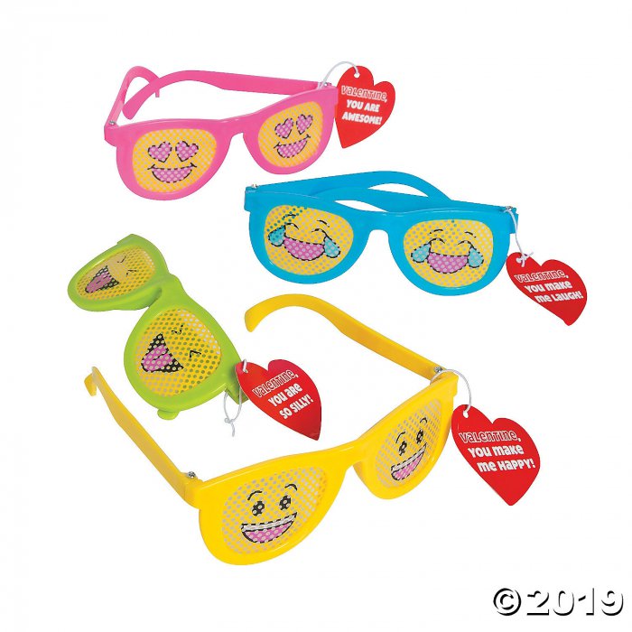 Valentine Emoji Pinhole Glasses (Per Dozen)