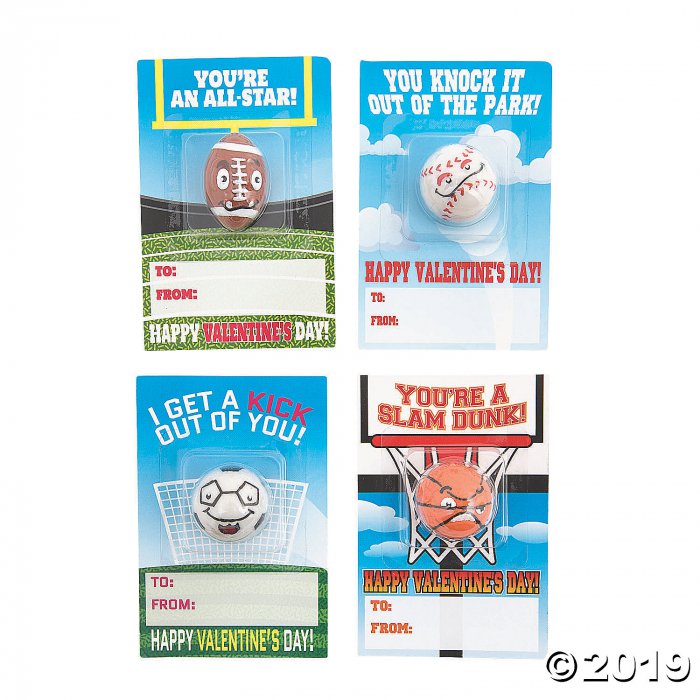Valentine Sport Characters with Card (Per Dozen)