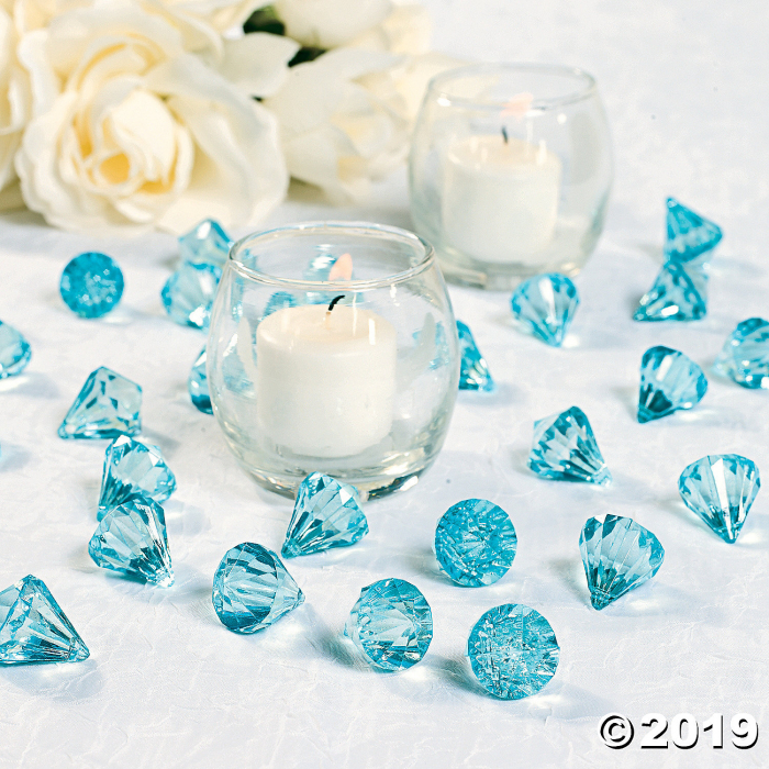 Light Blue Diamond-Shaped Acrylic Gems (25 Piece(s))