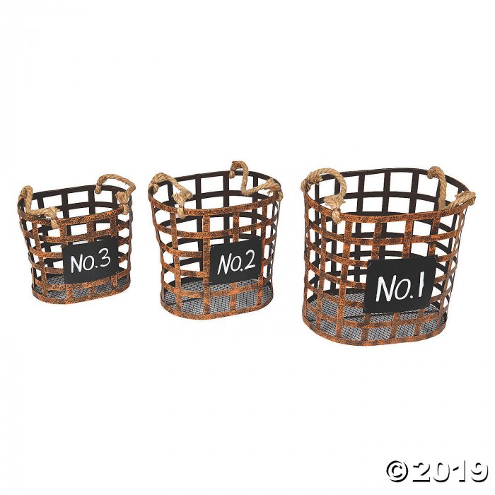 Vickerman 10" Wire Chalkboard Oval Basket - 3/pk (1 Set(s))