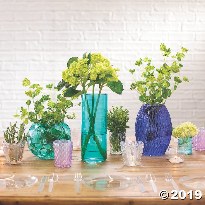 Blue Textured Glass Vase (1 Piece(s))