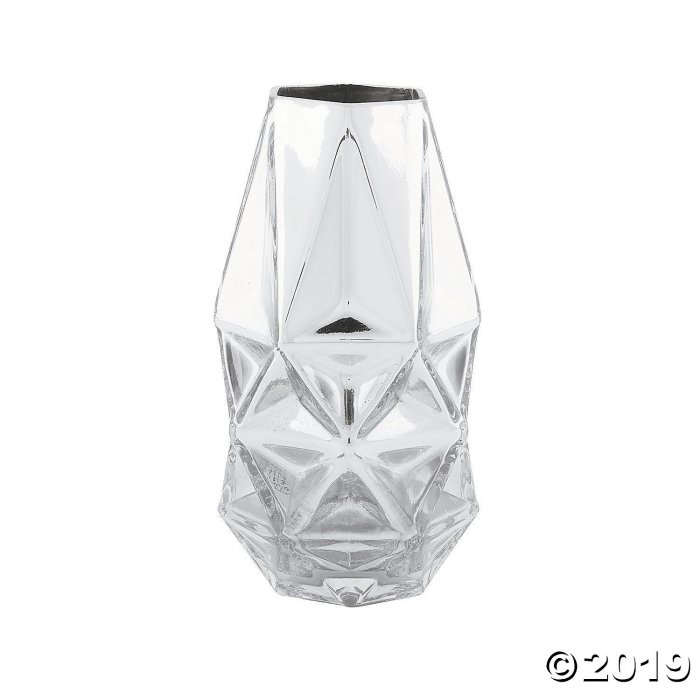 Silver Geometric Vase (1 Piece(s))