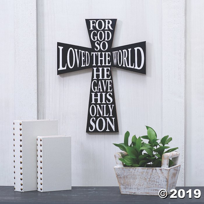 For God So Loved the World Wall Cross (1 Piece(s)) | GlowUniverse.com