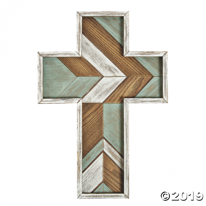 Wall Cross Decoration with Layered Rustic Accent (1 Piece(s))