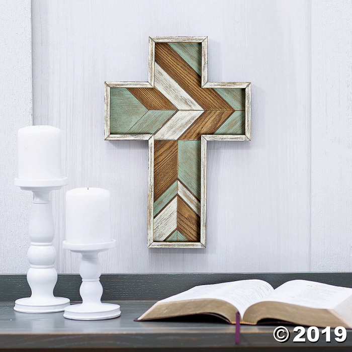 Wall Cross Decoration with Layered Rustic Accent (1 Piece(s))