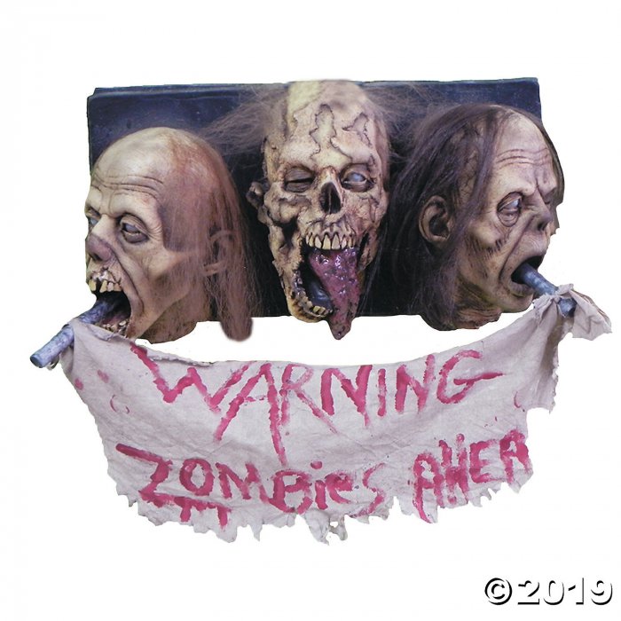 3-Faced Zombie Wall Plaque Halloween Decoration (1 Piece(s))