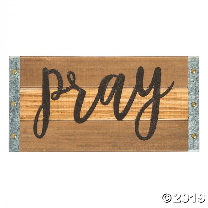 Wooden Pray Sign (1 Piece(s))