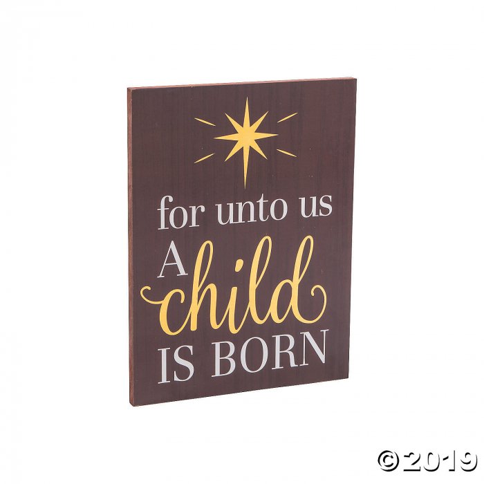 Unto Us A Child Is Born Sign (1 Piece(s))