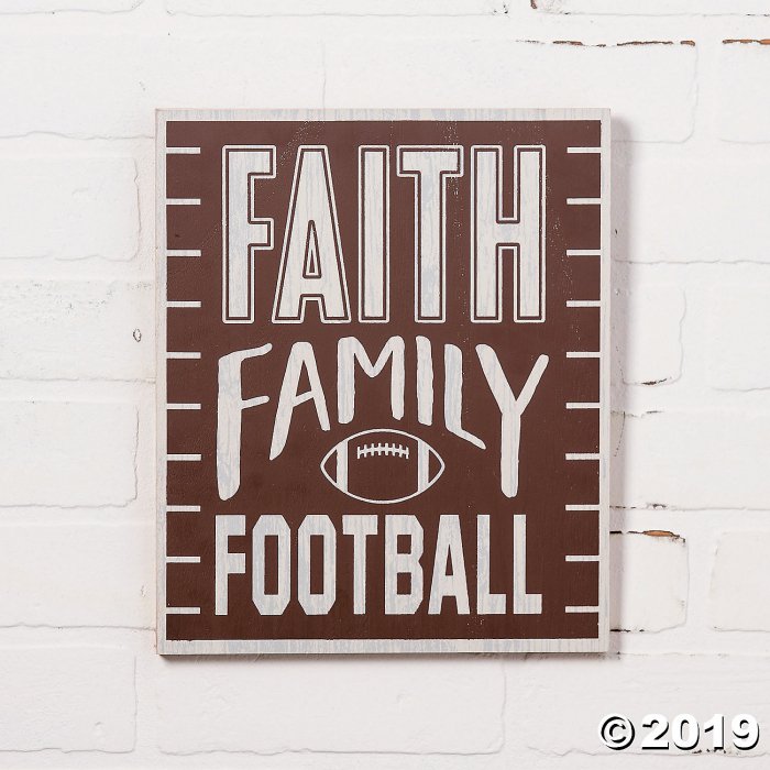 Faith Family Football Sign (1 Piece(s))